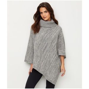 Barefoot Dreams Cozychic Point Dume Poncho Heather Gray 801 Turtleneck One Size